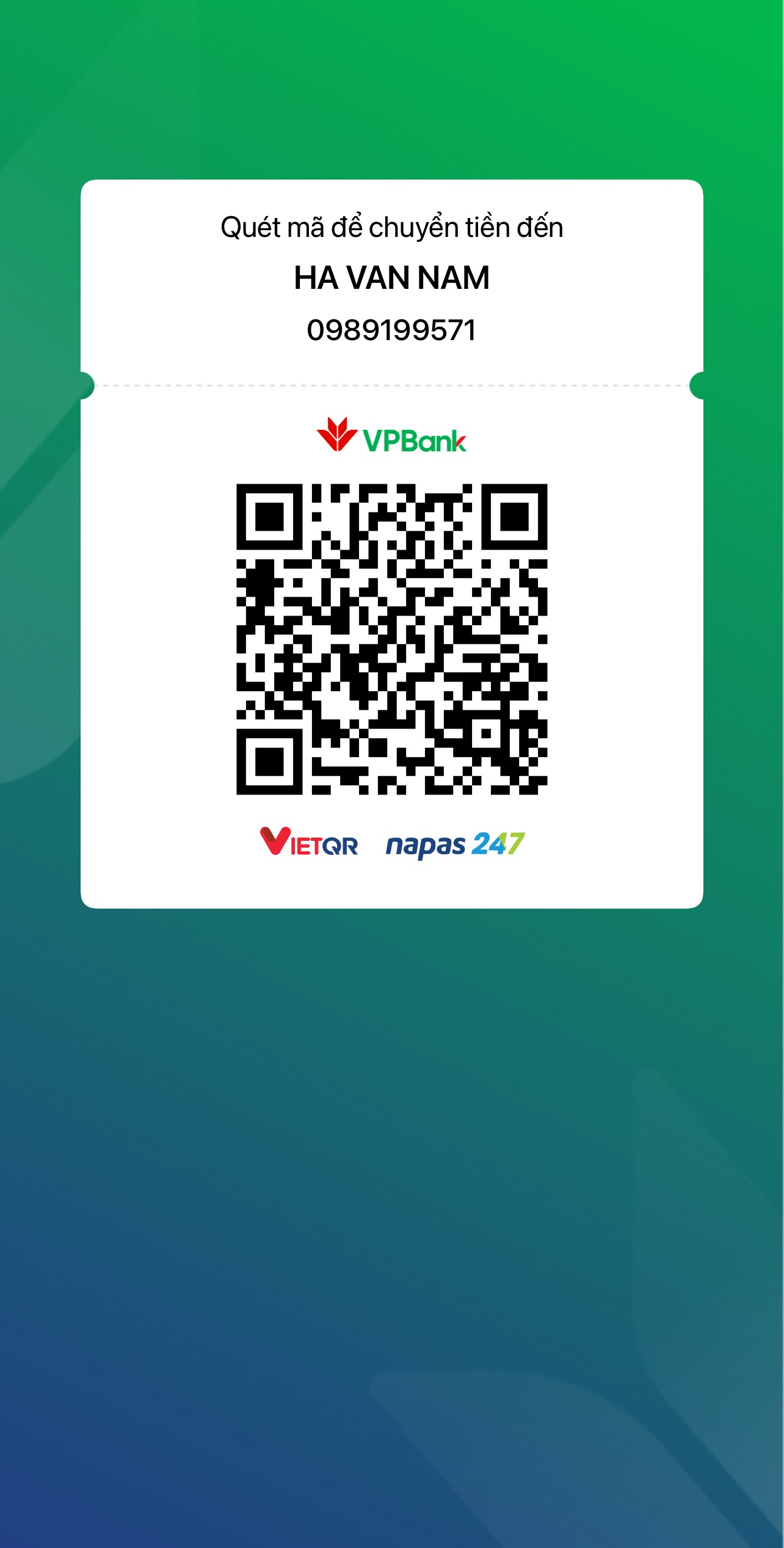 Mã QR chuyển khoản VPBank
